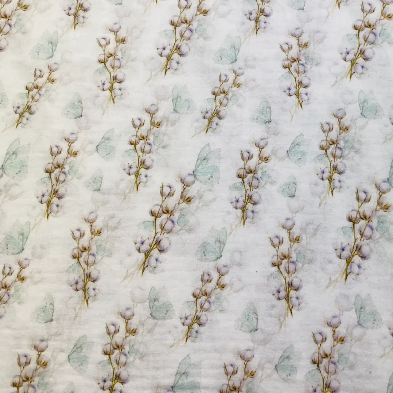 Digitally printed Muslin fabric - Cotton balls
