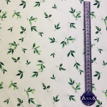 Waffle knitwear - Small leaf, green