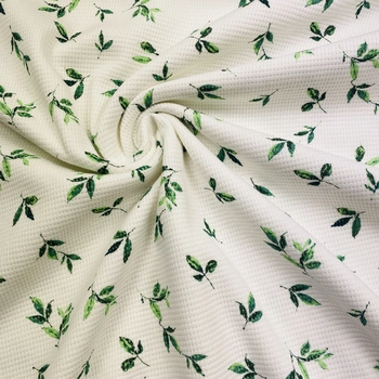 Waffle knitwear - Small leaf, green