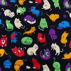 Bomullstyg ,Vävt - Cat life Dark