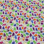 Bomullstyg ,Vävt - Cat life Grey