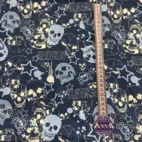 Bomullstyg ,Vävt - Blue Skull Q 3-1