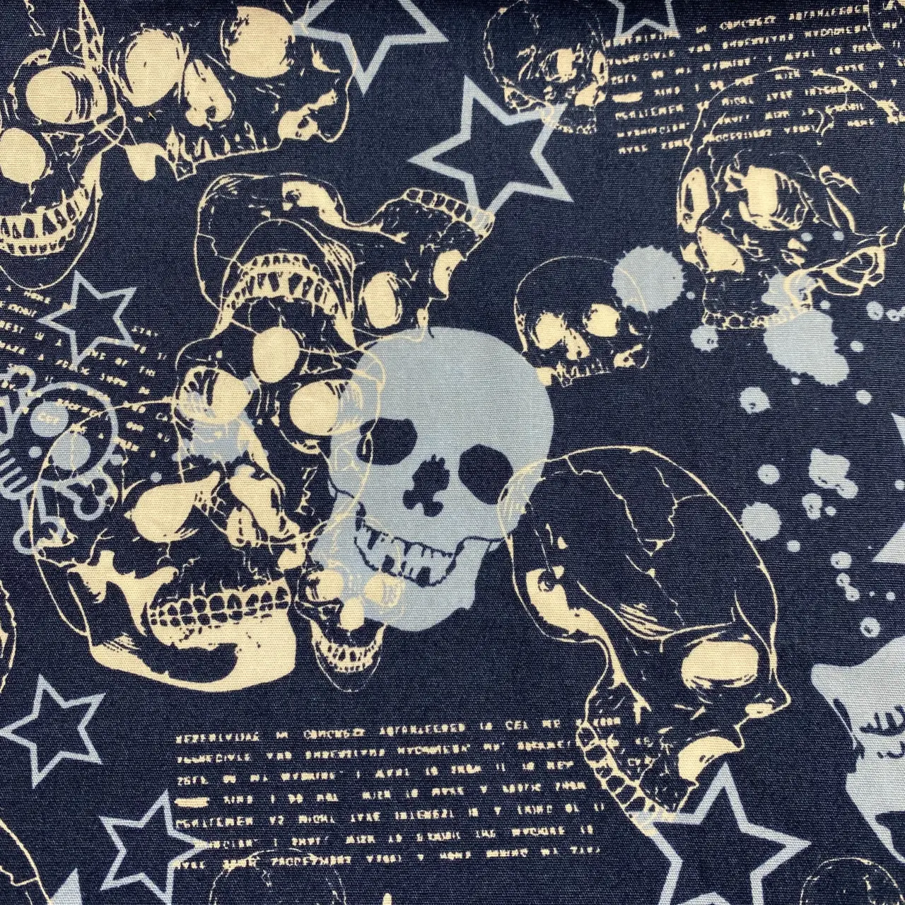 Bomullstyg ,Vävt - Blue Skull Q 3-1