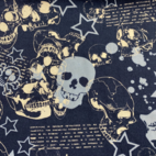 Bomullstyg ,Vävt - Blue Skull