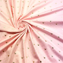 Prinsess krona, rosa, folie print  - Trikåtyg