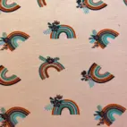 Small rainbow, dusty pink - Jersey fabric