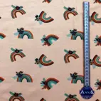 Small rainbow, dusty pink - Jersey fabric