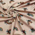 Small rainbow, dusty pink - Jersey fabric