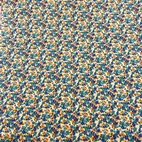 Bomullstyg ,Vävt - Blom Multi blå