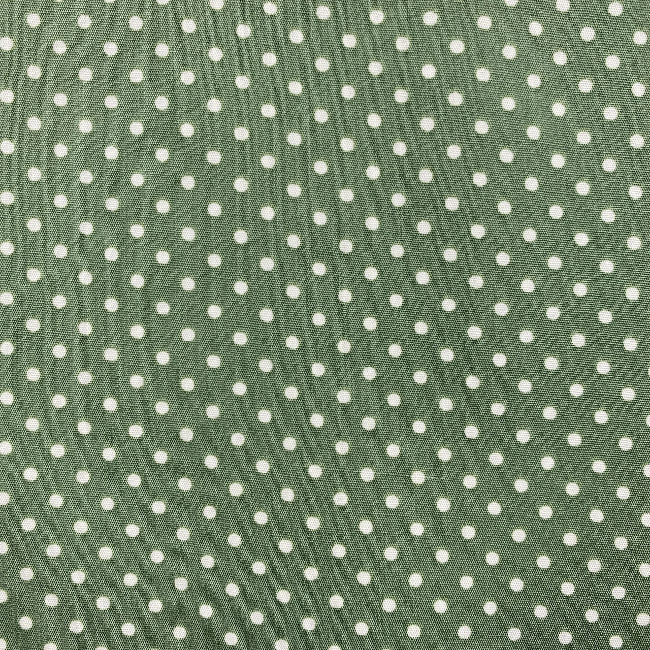 Bomullstyg ,Vävt - Prick Grön Q8-2