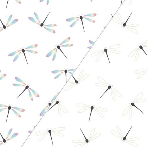 Dragonfly - UV-Trikåtyg + glitter