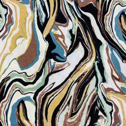 Waves, Dusty green - Viscose jersey