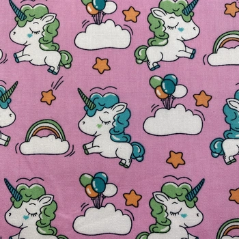 Bomullstyg ,Vävt - Söta Sagohästen Rosa Q 12-3