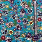 Bomullstyg ,Vävt - Retro Skalle Q8-3