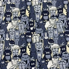 Bomullstyg ,Vävt - Multi Katter Q 3-1