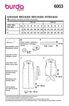 BURDA 6003 - KLÄNNING TOP - DAM