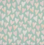 Digitaltryckt Muslin tyg - Hjärtan, mint