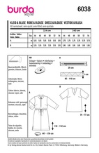 BURDA 6038 - KLÄNNING TOP - DAM