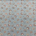 Rainbow, dusty blue - Trikåtyg