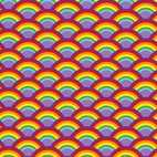Funky rainbow, lila - Trikåtyg