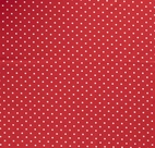 Röd med vita prickar - Trikåtyg