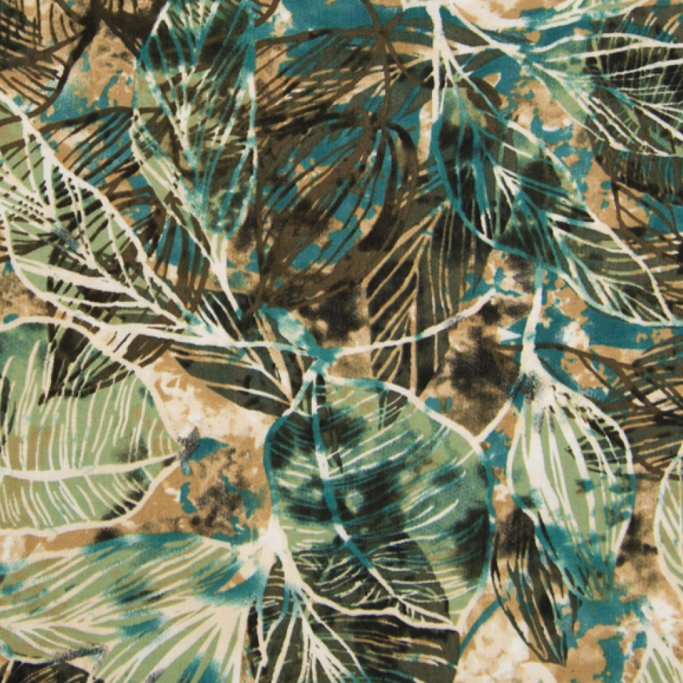 Leaves, dusty green - Viscose