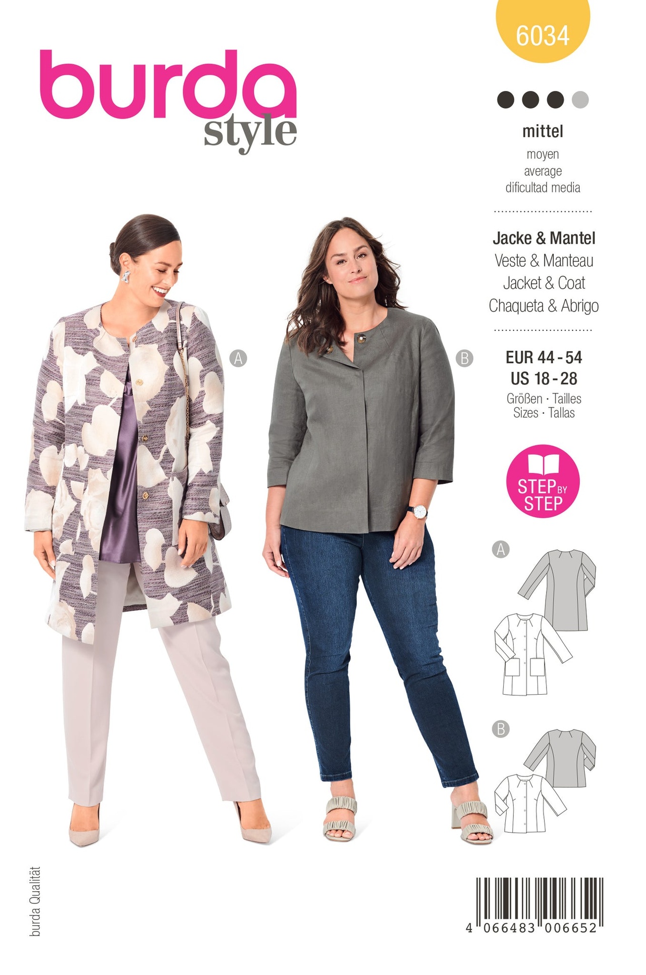 BURDA 6034 - JACKA KAPPA - DAM