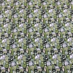 Cotton Fabric, Woven - Multi Cats Green