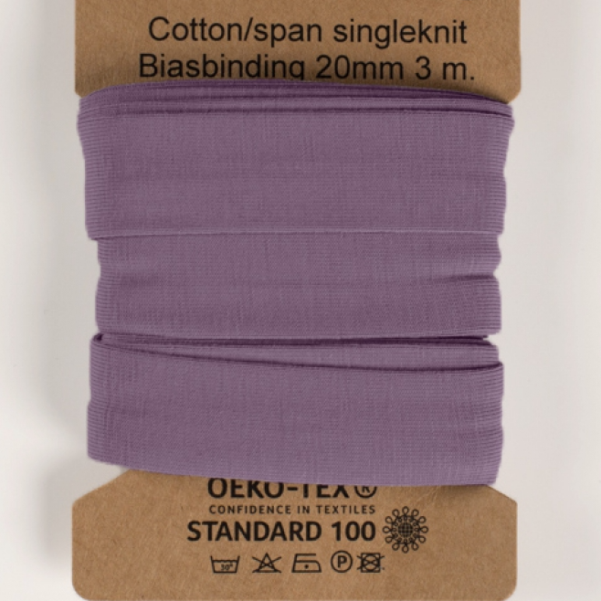 3m trikåkantband, färdigvikt - Dusty Lilac