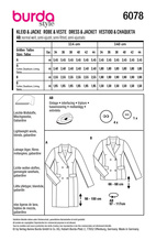 BURDA 6078 - JACKA KAPPA - DAM - BUSINESS