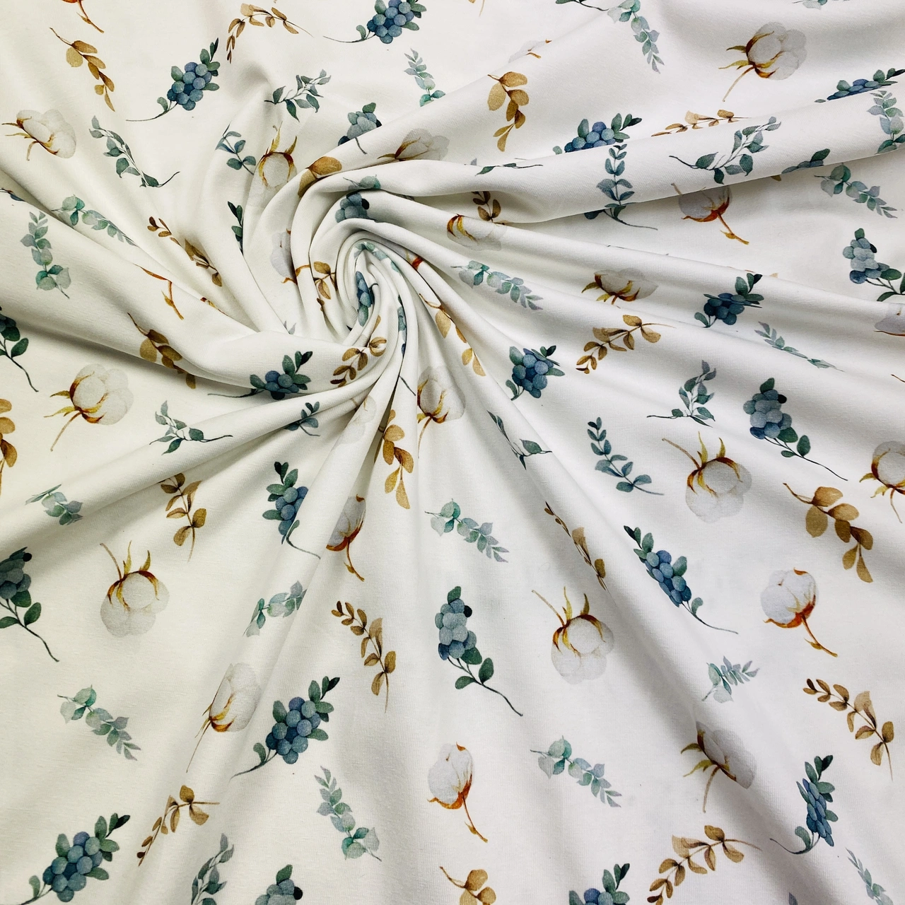 Eucalyptus leaf & cotton - Trikåtyg