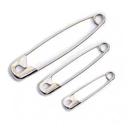 Safety pins, 50mm, silver-coloured, 12 items