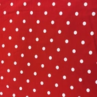 Röd med vita prickar - Trikåtyg