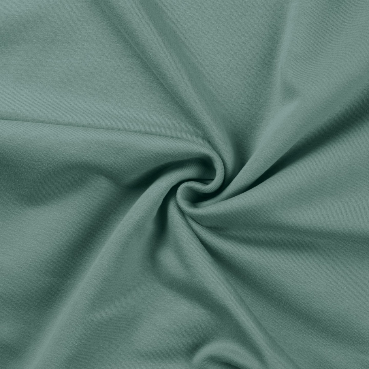 Öglad Enfärgad jogging tyg - Dark Dusty Mint