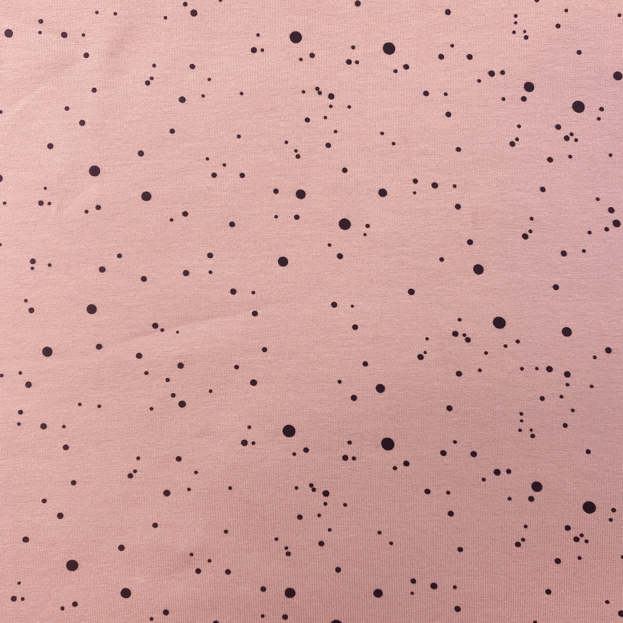 Pink with black dots - Jersey fabric