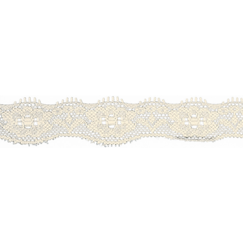 Ecru - Elastisk spets  20mm