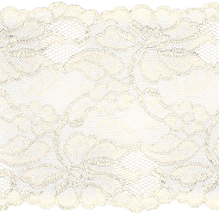 Offwhite - Elastisk spets, 15cm