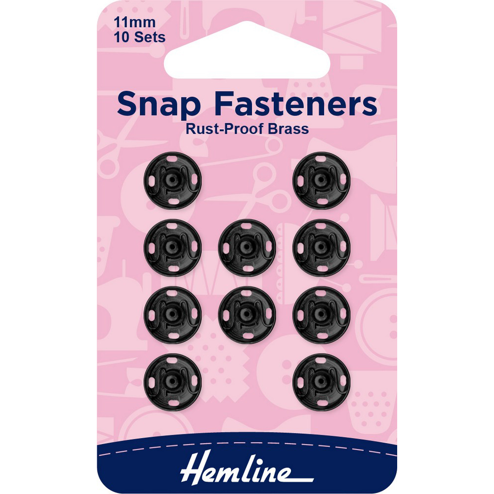 Snap Fasteners Rust-Proof Brass 9mm Nickel 12 Sets