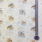 Zleepy  deer - Digitaltryckt Muslin tyg