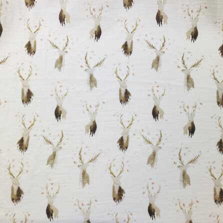 Deer - Digitaltryckt Muslin tyg