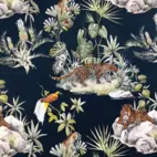 Vintage Leopard, mörk - Trikåtyg