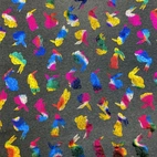 Rabbit, folie print  - Trikåtyg