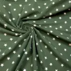 Stjärnor, grön - Trikåtyg
