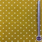 Stjärnor, ocra - Trikåtyg