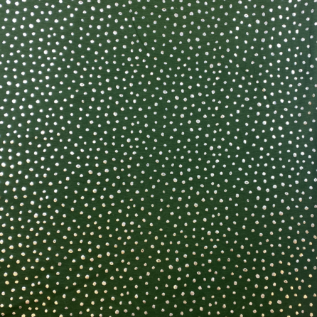Prick, grön, silverfolie print  - Trikåtyg