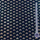 Rainbow, blå, guldfolie print  - Trikåtyg