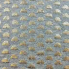 Rainbow, grå melange, guldfolie print  - Trikåtyg