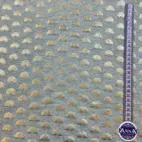 Rainbow, grå melange, guldfolie print  - Trikåtyg