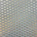 Rainbow, grå melange, guldfolie print  - Trikåtyg