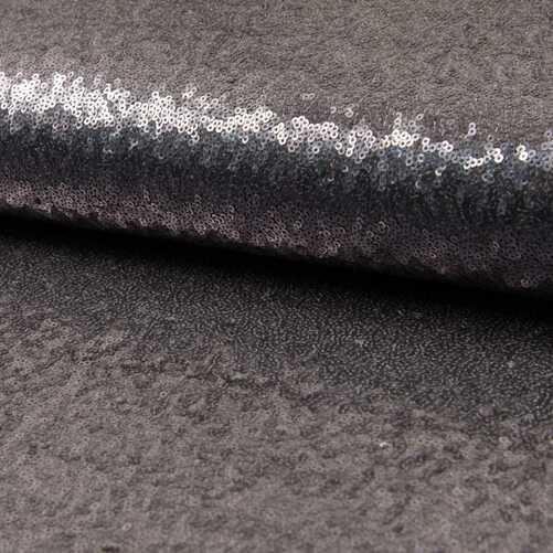 Paljett tyg - Mid grey